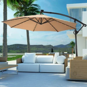 Spotlightllc Patio Offset Umbrella Solar Powered LED